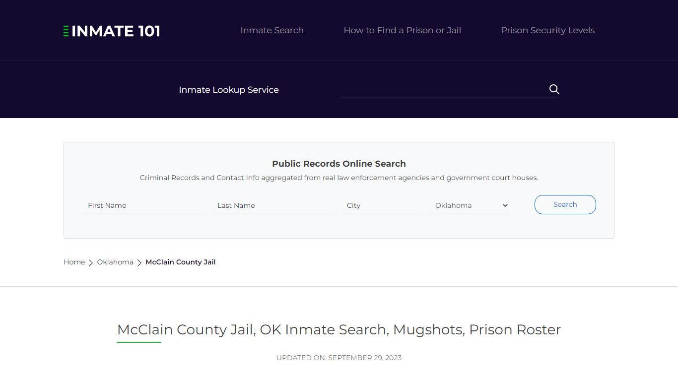 McClain County Jail, OK Inmate Search, Mugshots, Prison Roster