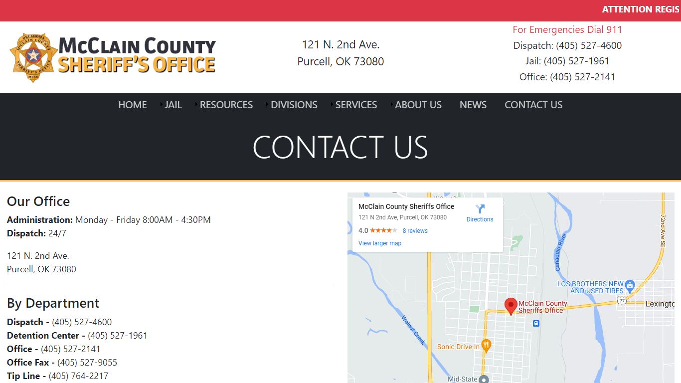 Contact Us - McClain County Sheriff